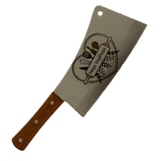 Satâr personalizat „Nașa bogățașa” cu lamă 24 cm și mâner din lemn