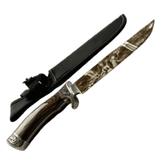 Cuțit vânătoare gravat poză vânătoare cu husă