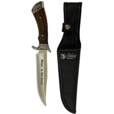 Cuțit gravat personalizat „Nașu’ is the boss” – cadou cu husă